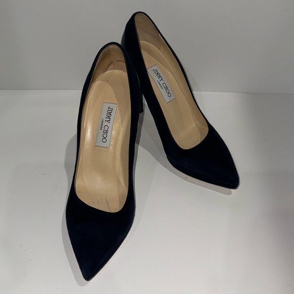 Jimmy Choo Navy Platform Pumps - Picture 1 of 6